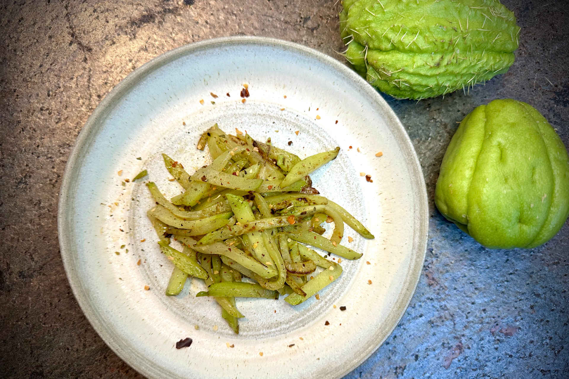 Roasted chayote © Alexandra Gorsche